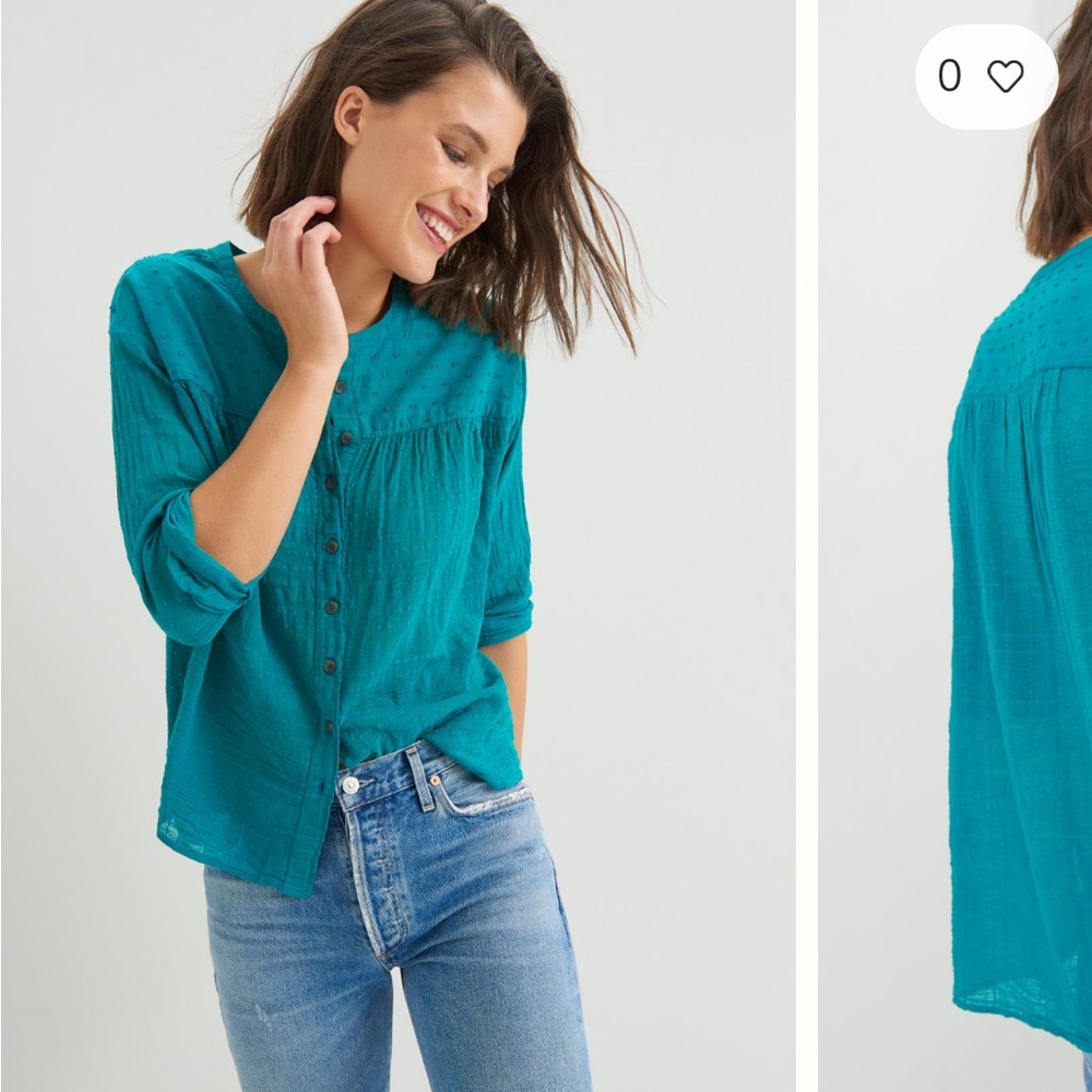 Draped Button Down Blouse - image 2